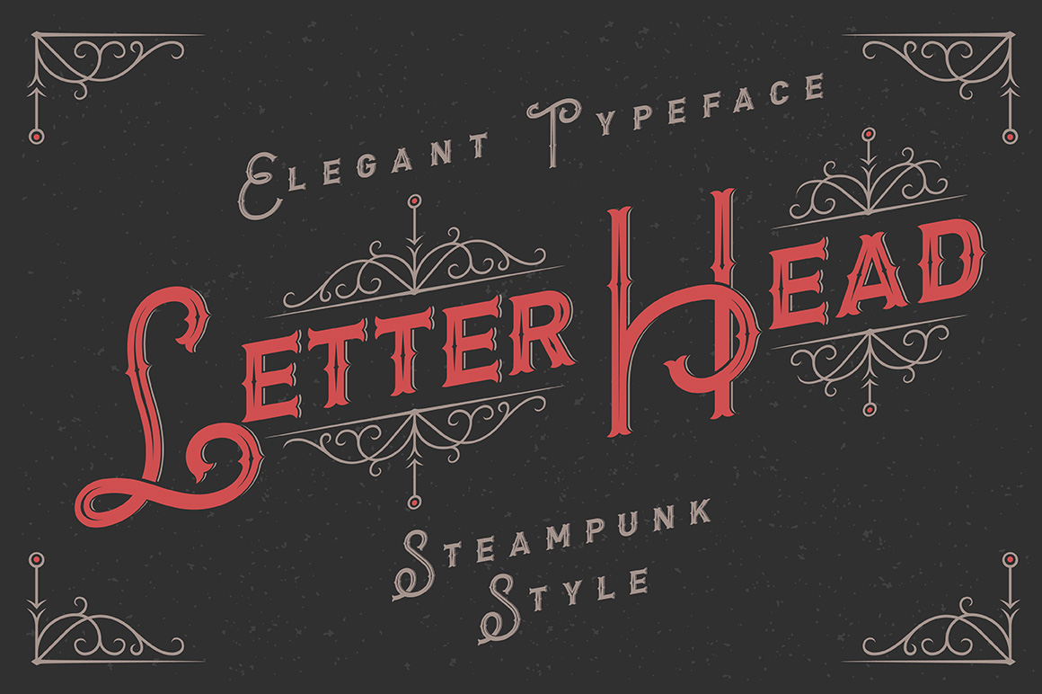 Letterhead: A Steampunk Font with Vintage Character